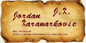 Jordan Karamarković vizit kartica